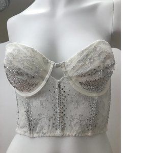 Bustier by VICTORIA'S SECRET and SWAROVSKI  Laced Corset Off-White Limited
